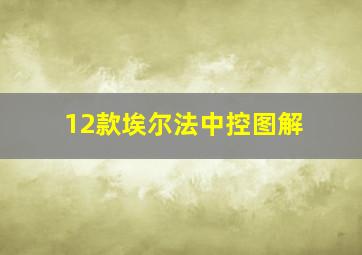 12款埃尔法中控图解