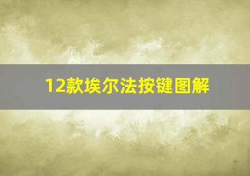 12款埃尔法按键图解