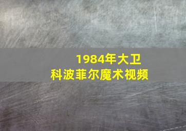 1984年大卫科波菲尔魔术视频