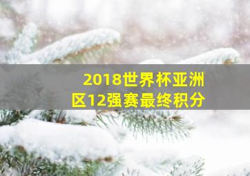 2018世界杯亚洲区12强赛最终积分