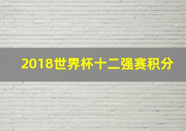 2018世界杯十二强赛积分