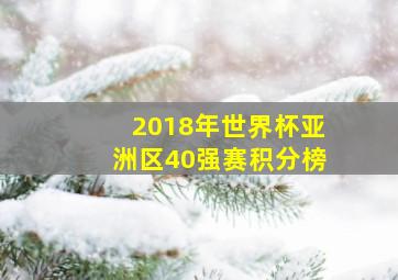 2018年世界杯亚洲区40强赛积分榜