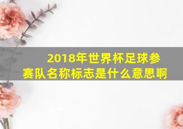 2018年世界杯足球参赛队名称标志是什么意思啊