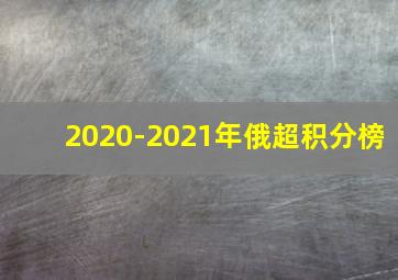 2020-2021年俄超积分榜