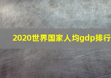 2020世界国家人均gdp排行