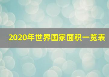 2020年世界国家面积一览表