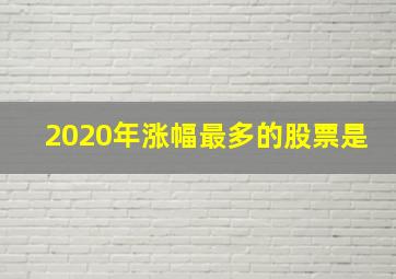 2020年涨幅最多的股票是