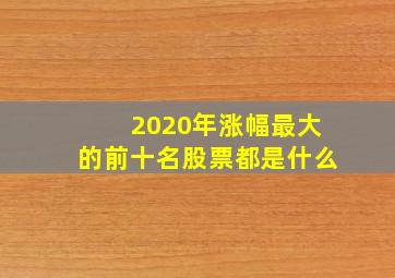 2020年涨幅最大的前十名股票都是什么