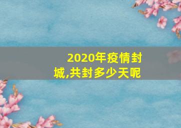 2020年疫情封城,共封多少天呢