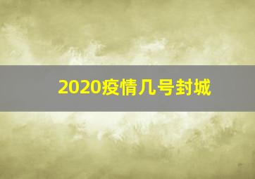 2020疫情几号封城