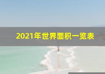 2021年世界面积一览表