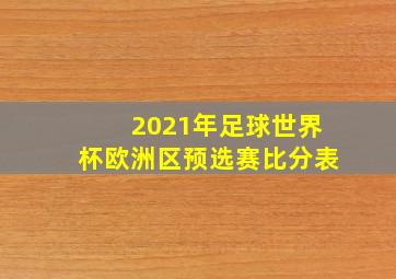 2021年足球世界杯欧洲区预选赛比分表