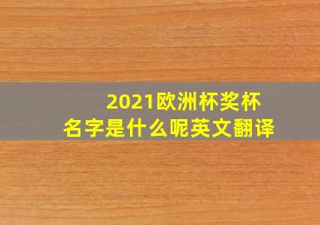 2021欧洲杯奖杯名字是什么呢英文翻译