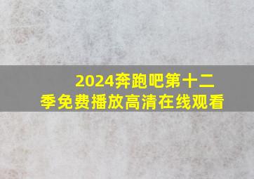 2024奔跑吧第十二季免费播放高清在线观看