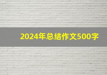 2024年总结作文500字