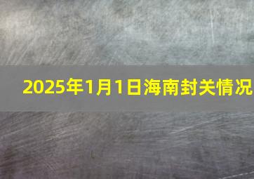 2025年1月1日海南封关情况