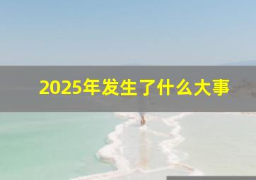 2025年发生了什么大事