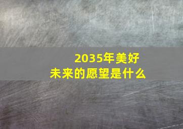 2035年美好未来的愿望是什么