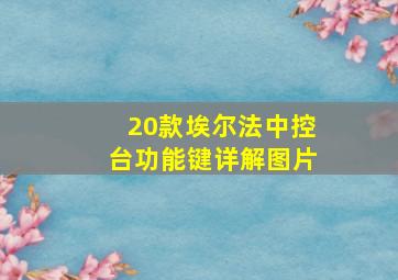 20款埃尔法中控台功能键详解图片