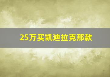 25万买凯迪拉克那款