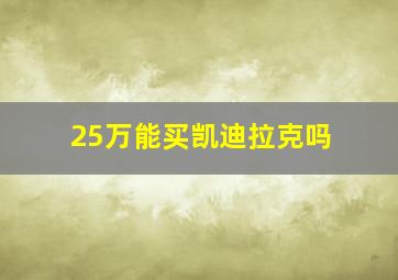 25万能买凯迪拉克吗