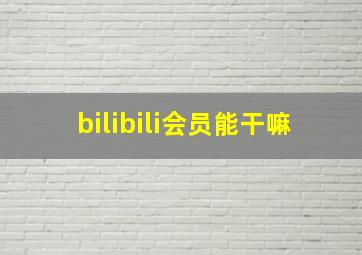 bilibili会员能干嘛