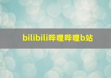 bilibili哔哩哔哩b站