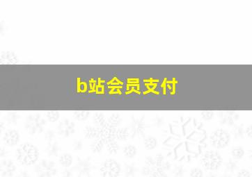 b站会员支付