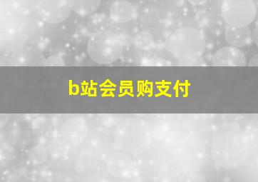 b站会员购支付