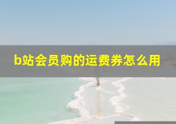 b站会员购的运费券怎么用