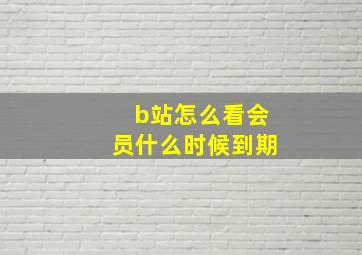 b站怎么看会员什么时候到期