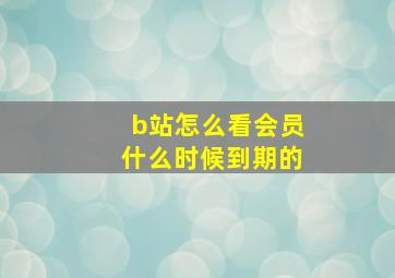 b站怎么看会员什么时候到期的