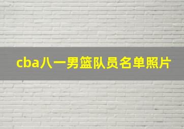 cba八一男篮队员名单照片