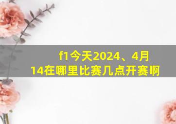 f1今天2024、4月14在哪里比赛几点开赛啊