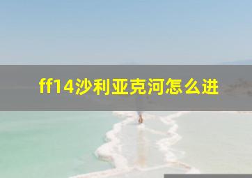 ff14沙利亚克河怎么进