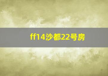 ff14沙都22号房