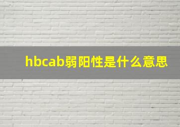 hbcab弱阳性是什么意思