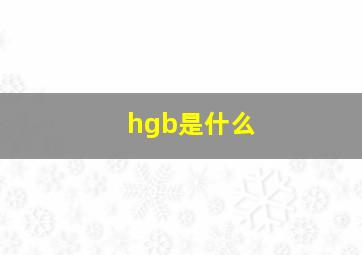 hgb是什么