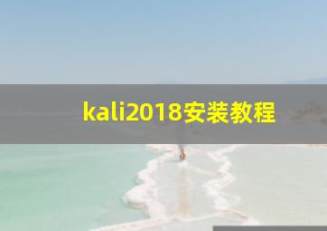 kali2018安装教程