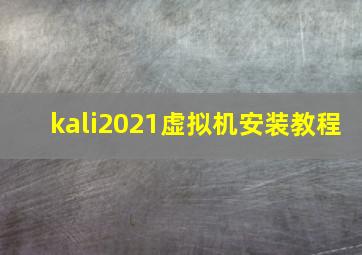 kali2021虚拟机安装教程