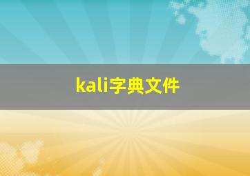 kali字典文件