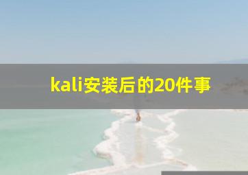 kali安装后的20件事