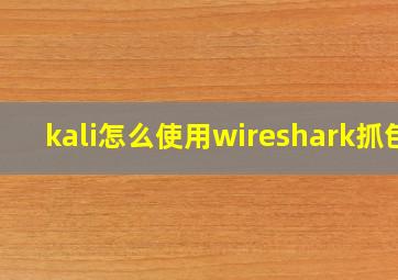 kali怎么使用wireshark抓包