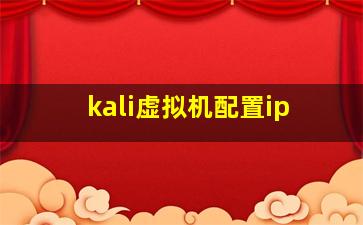 kali虚拟机配置ip