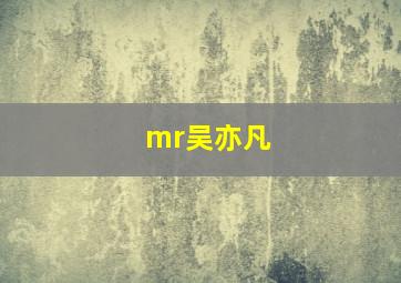 mr吴亦凡