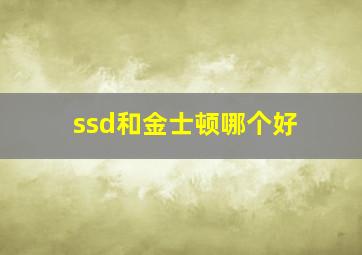 ssd和金士顿哪个好