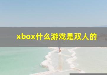 xbox什么游戏是双人的