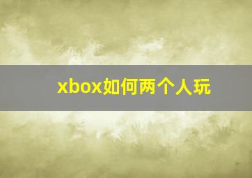 xbox如何两个人玩