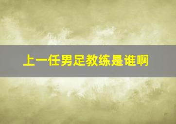 上一任男足教练是谁啊