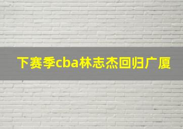 下赛季cba林志杰回归广厦